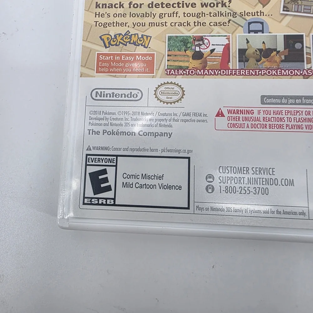 Detective Pikachu Nintendo 3DS Game CIB 2018 CTR-P-A98E Untested!